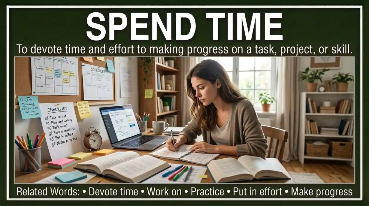 To use time making progress on a task, project, or skill.